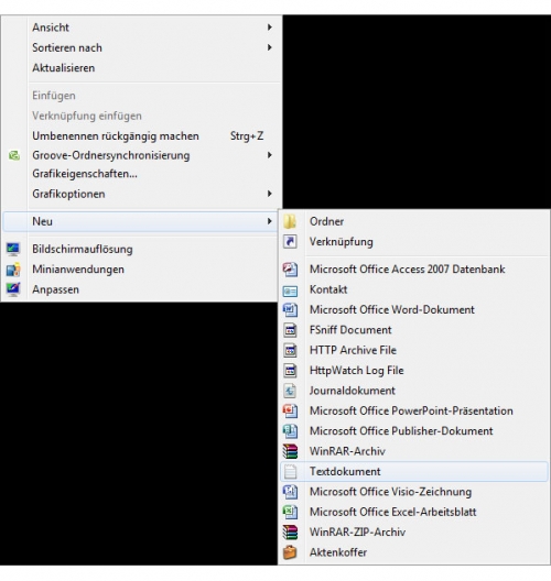 Neue Textdatei anlegen